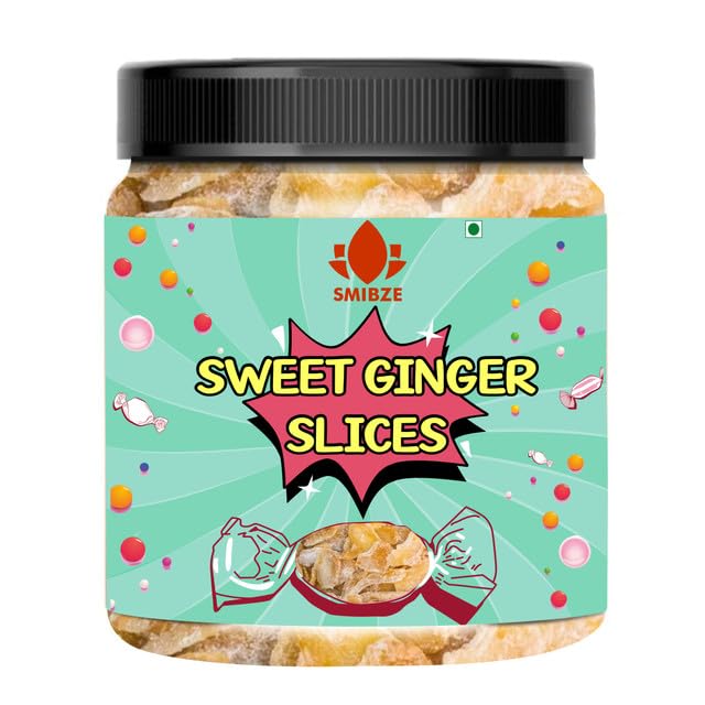 SMIBZE Natural Sweet Ginger Slices 250 GM (Pack of 1) SMIBZE
