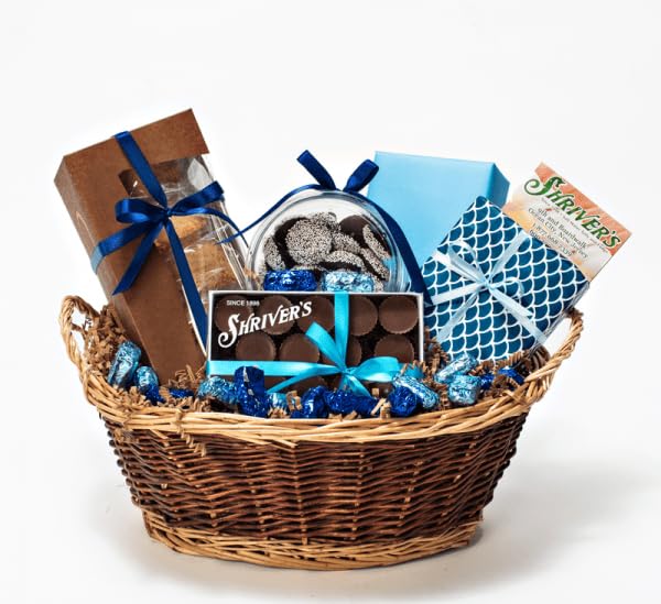 Hanukkah or Any Occasion Basket - Taffy, Fudge, Macaroons & Chocolates