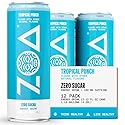 ZOA Zero Sugar Energy Drinks - Tropical Punch | Healthy Energy Formula with Natural Caffeine, Daily Vitamin C, Essential B-Vitamins | Gluten-Free