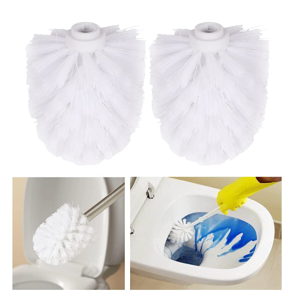 2Pcs Toilet Brush Replacement Head Cleaning Tool, Suitable for Brush rods with a Diameter of 12mm, White