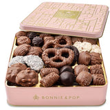 Chocolate Gift Basket,Candy Gift Box Set for Women, Her, Mom, Wife, Girlfriend, Grandmother, Anniversary, Pink | Bonnie and Pop