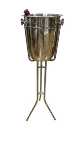 Rattleware Stainless Steel Ice Pail with Stand - Approx. 5L Capacity Beverage Chiller - Polished Ice Bucket with Handles & Stable Stand for Parties