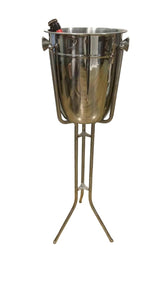 Rattleware Stainless Steel Ice Pail with Stand - Approx. 5L Capacity Beverage Chiller - Polished Ice Bucket with Handles & Stable Stand for Parties