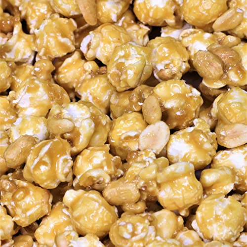 Gourmet Caramel Nut Popcorn with Peanuts by Its Delish, 5 lbs Bulk Bag - Caramel Air Popped Sweet Crunchy Glazed Carmel Corn With Nuts Snack, Movie
