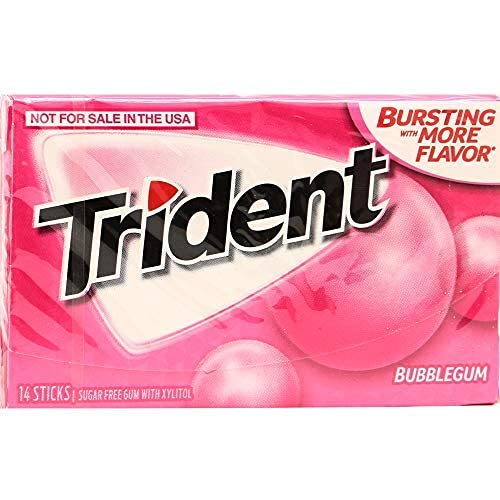 Trident Trident Bubblegum Sugar Free Gum, 14 Piece Pack, 0.94 ounce