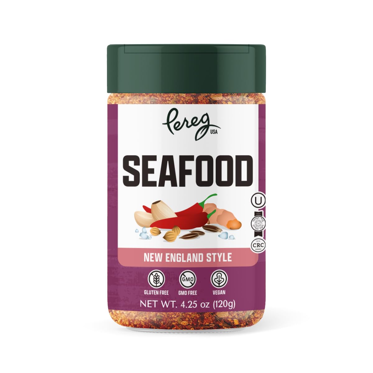 Pereg Seafood Seasoning (4.25 Oz) - Seafood Seasoning Spice Blend for Fish, Salmon - Non-GMO - Sugar-Free