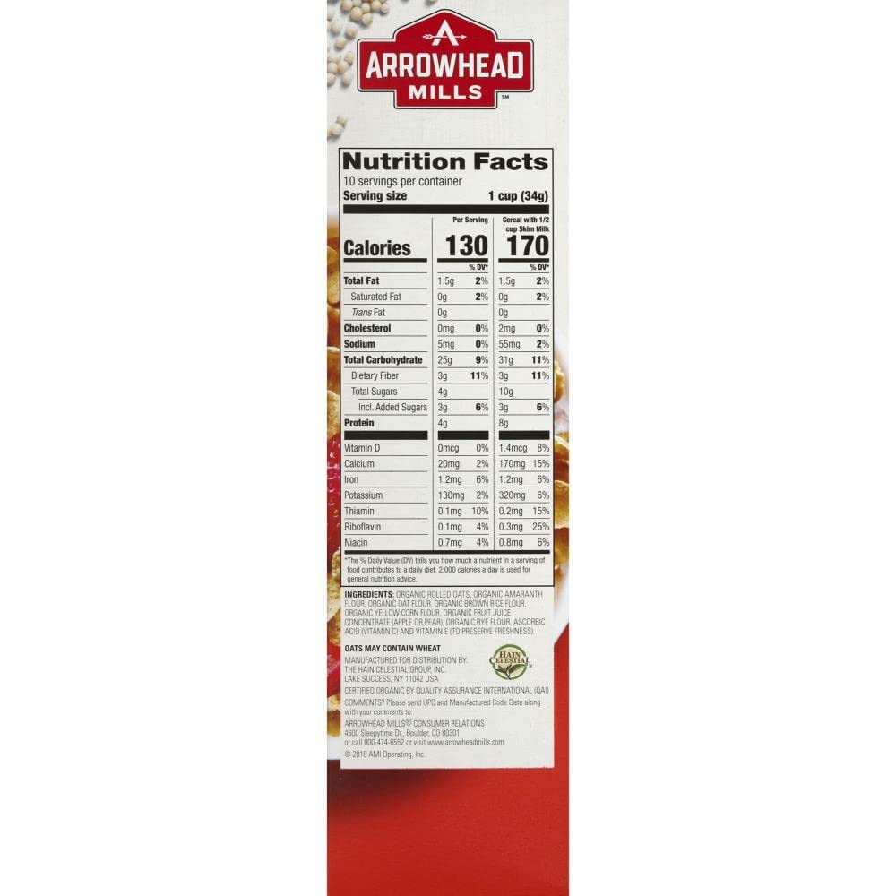 Arrowhead Mills Organic Cereal, Amaranth Flakes, 12 oz. (Pack of 6)