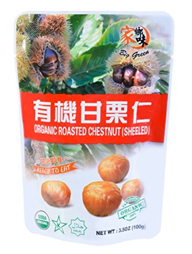 (3 Packs) Big Green Organic Whole Roasted Chestnuts Peeled Snack?????