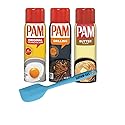 PAM Cooking Spray Variety Pack (Original, Grilling, Butter), 5 OZ each | Bundled with SIXPAW-CKS Silicone Spatula 8.1 inch Heat Resistant (Color May Varity)