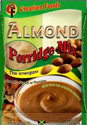 Jamaican Porridge Mix by Creation Foods - Nutritional and Energizing Hot or Cold Morning Cereal (Almond Porridge Mix, 6 Pack)