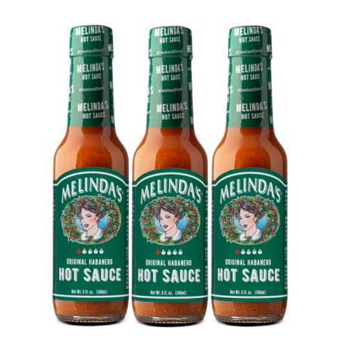 Melinda’s Original Habanero Hot Sauce - Made with Habanero Peppers, Carrots, Onion, Vinegar & Garlic - Keto, Vegan, Gluten Free Hot Sauce - 5oz, 3