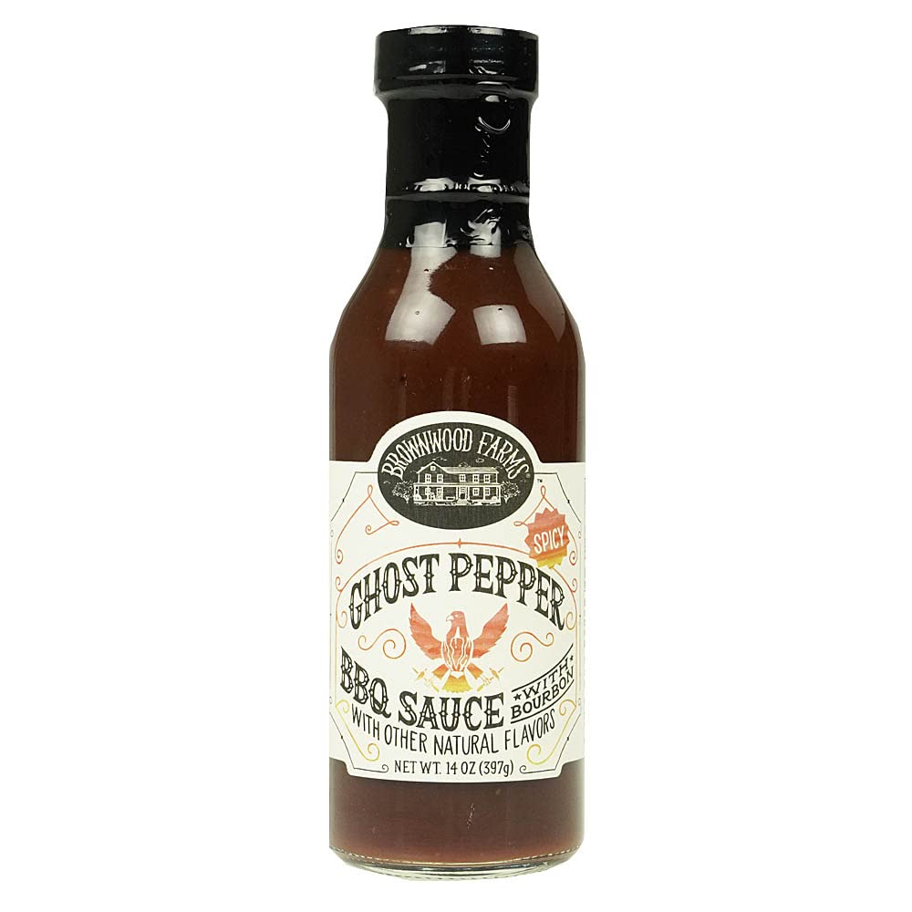 Brownwood Farms BBQ Sauce, Sweet & Tangy, Ghost Pepper, 14 oz