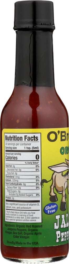 O BROTHERS Organic Jalapeno Pepper Sauce, 5 OZ