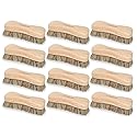 All-Natural Wooden Scrub Brush Set - 12 Pack | Heavy-Duty Palmyra Bristle Cleaning Brushes for Commercial and Industrial Use | Floor, Tile, Grout
