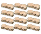 All-Natural Wooden Scrub Brush Set - 12 Pack | Heavy-Duty Palmyra Bristle Cleaning Brushes for Commercial and Industrial Use | Floor, Tile, Grout