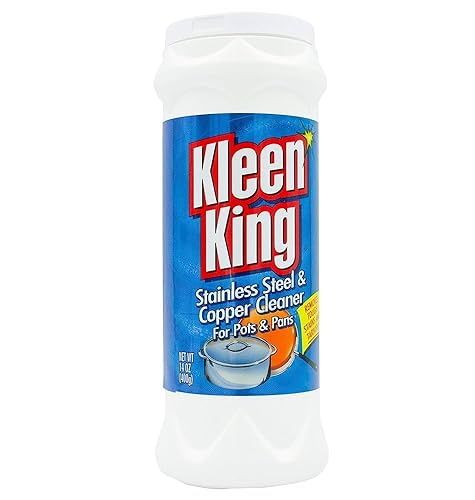 Kleen King Stainless Steel Cookware Cleaner and Copper Cleaner (14 oz, 3 Pack) Helps Remove Stains and Tarnish from Pots and Pans, Multi-Purpose Metal