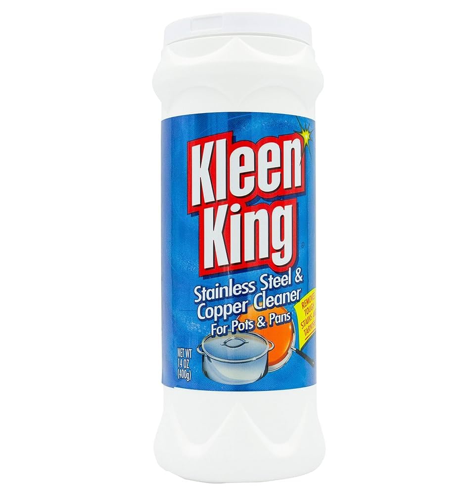 Kleen King Stainless Steel Cookware Cleaner and Copper Cleaner (14 oz, 3 Pack) Helps Remove Stains and Tarnish from Pots and Pans, Multi-Purpose Metal