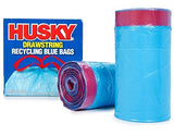 Husky HK30DS050BU 30-Gallon Drawstring Recycling Blue Bags, 50 Count