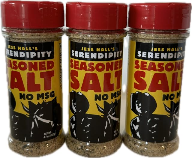 Jess Hall’s Serendipity Seasoned Salt (No MSG) - All Purpose Seasoning for Chicken, Steak & Fries - Restaurant-Style Flavor at Home - Garlic Herb