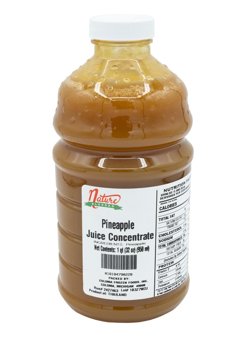 Nature Blessed 100% Pure Pineapple Fruit Juice Concentrate - 1 Quart (1/32 fl oz bottle), Applications: Wine Making, Brewing, Disitilling, Cider