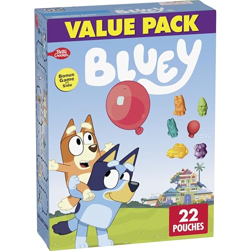 Bluey Fruit Flavored Snacks, Fat Free and Gluten Free Snacks, 17.6 oz (22 Pouches)