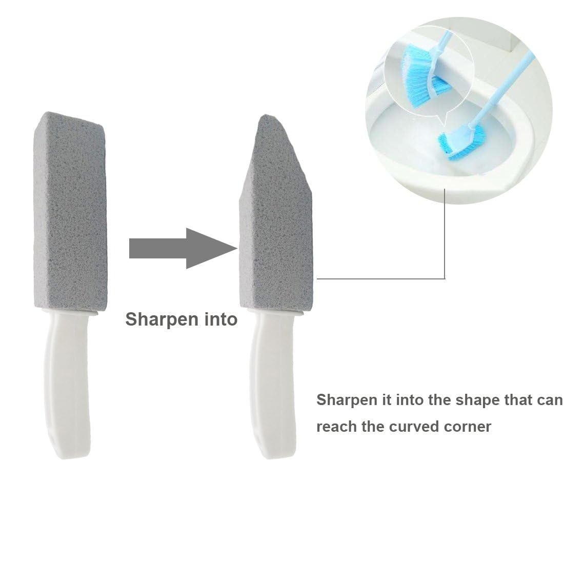 Comfun Pumice Stone for Toilet Bowl Cleaning-Removes Hard Water Stains, Limescale, Calcium Buildup, Iron and Rust from Toilet Bowl, Tiles, Pool, Sink