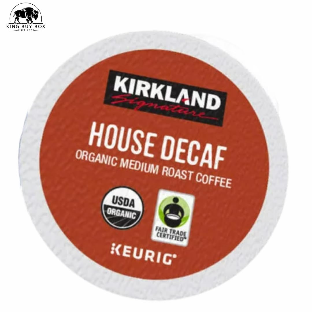 KING BUY BOX Cup 1 PCS Bundle with Organic House Decaf Coffee K-Cups, 120 Count. compatible with Kirkland Signature
