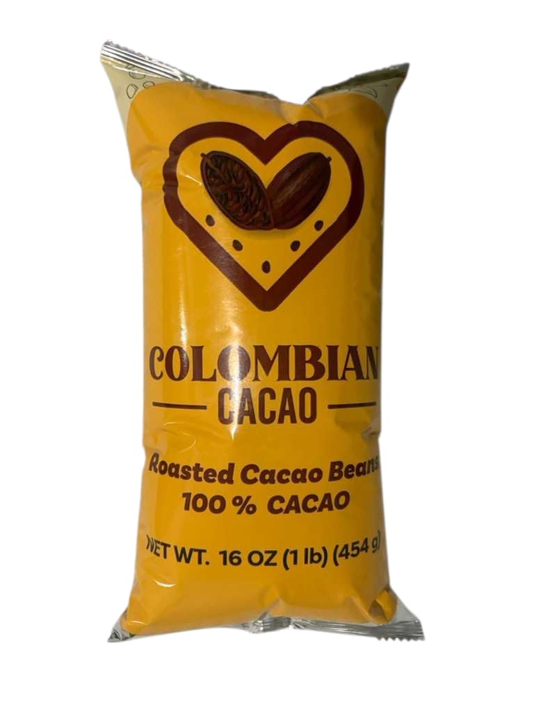 Roasted Cacao - 100% Natural, Single-Origin Colombian Cacao | Rich Chocolate Aroma | Ideal for Snacking, Baking & Hot Drinks (16 oz)