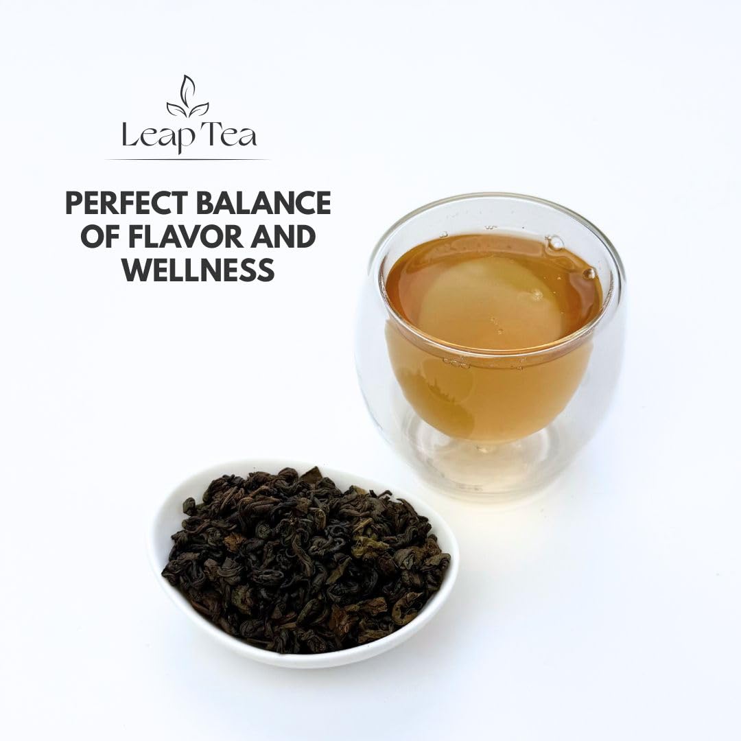 Leap Jasmine Green Tea Loose Leaf - Jasmine Scented Green Tea, Whole Leaf, Smooth Floral Aroma, Hot or Iced, 5 oz (142g) Loose Leaf Ceylon Tea, 90-100