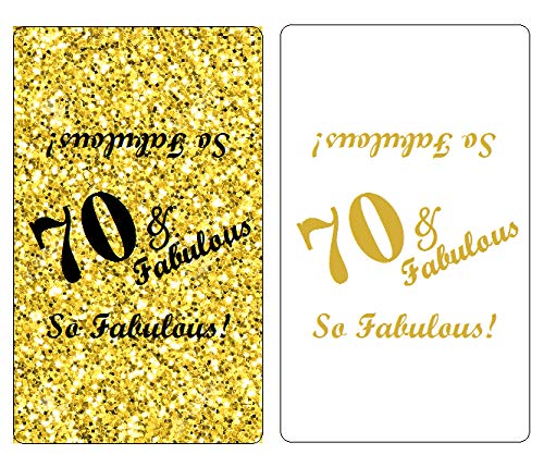 RokAPary 70 & Fabulous Miniatures Candy Bar Wrapper, (Set of 60) Mini Candy Bar Stickers Labels; Birthday Party Favor Décor. Candy Not Included. Made