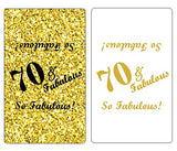 RokAPary 70 & Fabulous Miniatures Candy Bar Wrapper, (Set of 60) Mini Candy Bar Stickers Labels; Birthday Party Favor Décor. Candy Not Included. Made