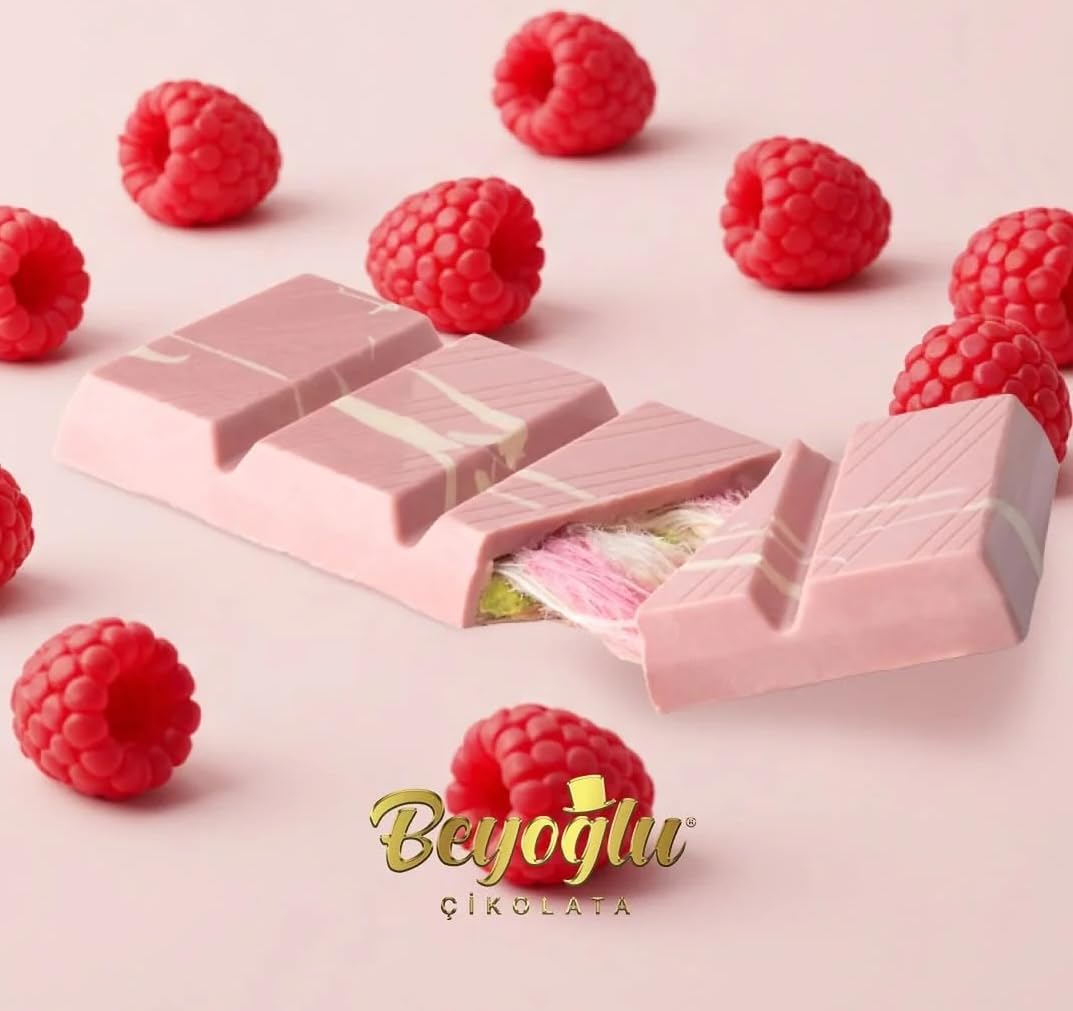 Angel Hair Cotton Candy Chocolate Bar - 6 oz (170 G) Raspberry White Chocolate with Cotton Candy and Pistachio Cream - 6 oz (170 G) (Pack of 2)