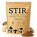 STIR Premium Instant Mushroom Coffee | Lion’s Mane, Chaga, Reishi, Cordyceps, Shiitake, Turkey Tail | Organic Cacao, Vanilla, Coconut MCTs | Focus