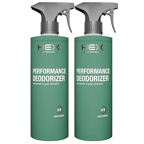 HEX Performance Deodorizing Spray, Unscented, 44oz (Pack of 2) - Awesome for Shoes, Gear, Activewear & Fabrics, Yoga Mats & Gym Equipment, Carpet