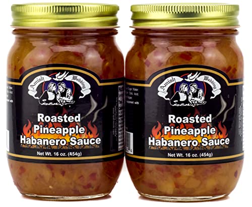 Amish Wedding Roasted Pineapple Habanero Sauce, 16 Ounce (Pack of 2)