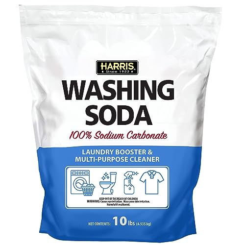 Harris Washing Soda, Sodium Carbonate, Laundry Booster and Multipurpose Cleaner, No Additives or Fragrances, 10lb