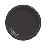 Creative Converting Touch of Color 50 Count Plastic Dinner Plates, Black Velvet
