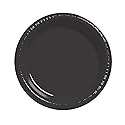 Creative Converting Touch of Color 50 Count Plastic Dinner Plates, Black Velvet