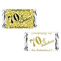 RokAPary 70 & Fabulous Miniatures Candy Bar Wrapper, (Set of 60) Mini Candy Bar Stickers Labels; Birthday Party Favor Décor. Candy Not Included. Made