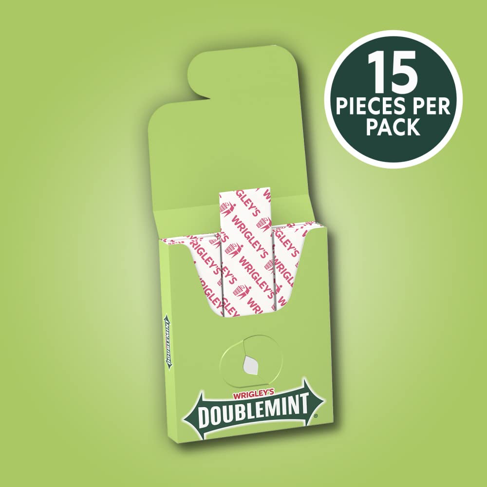 WRIGLEY'S Doublemint Chewing Gum Bulk Pack, 15 Stick Count (Pack of 3) - Gum Packs