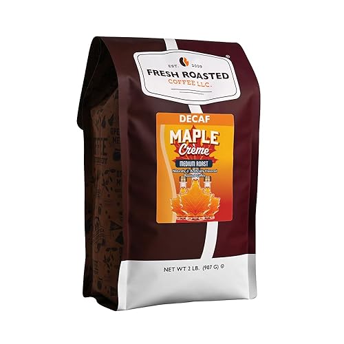 Fresh Roasted Coffee, Decaf Maple Crème Flavored Coffee, 2 lb (32 oz), Medium Roast, Kosher, Whole Bean