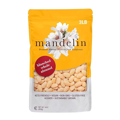 Mandelin Blanched Whole Almonds, 100% Almonds (3 lb)