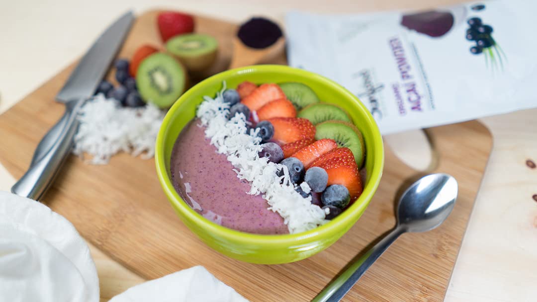 Sunfood Superfoods Organic Acai Powder - Dried Acai Berry Powder Mix for Smoothie Bowls & Drinks, Fruit Source of Antioxidants, Gluten Free, USDA