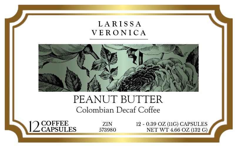 Peanut Butter Colombian Decaf Coffee (Single Serve K-Cup Pods) (Gourmet, Naturally Flavored, Whole Coffee Beans) (12 pods, ZIN: 573980) - 2 Pack