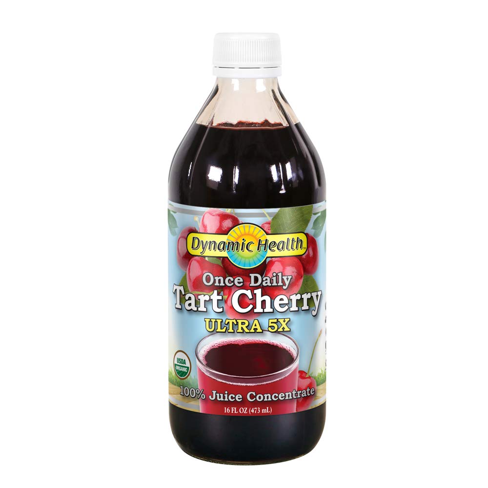 Dynamic Health Organic Tart Cherry Juice Concentrate - Unsweetened Montmorency Tart Cherry Juice, for Men & Women, Source of Vitamins A, C, K