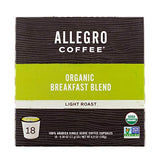 Allegro Coffee, Coffee Breakfast Blend Pods Organic 18 Count, 6.9 Ounce