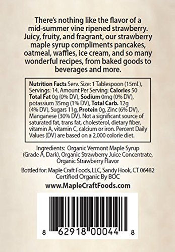 Maple Craft Foods, Strawberry Vermont Maple Syrup (Organic)