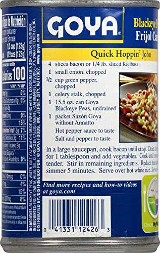 Goya Foods Canned Blackeye Peas, 15.5 Ounce