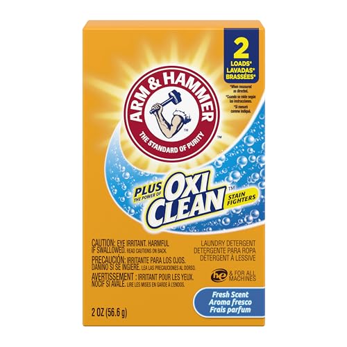 Arm & Hammer plus OxiClean Powder Laundry Detergent Professional, Fresh Scent, Coin Vend 2 oz., 2 Loads, (Case of 156)