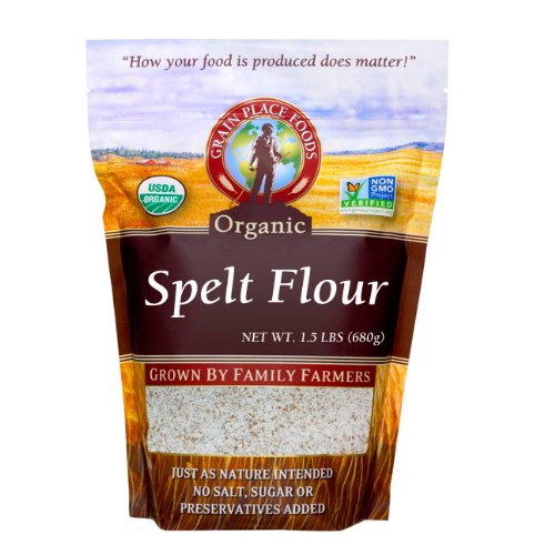 Nutrient-Rich Spelt Flour | 1.5 lb. Bag | High Protein, Fiber & B Vitamins | Grain Flour Substitute | Ideal for Pizza, Breads & Cakes by Grain Place